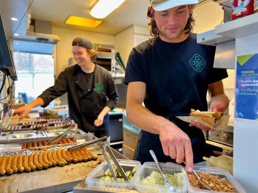 Secret walking Food Tour Copenhagen - The hot dog shows Copenhagen’s casual side